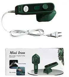 Дорожня міні праска відпарювач Mini Electric Iron для прасування вологого та сухого одягу 2в1 30Вт зелений