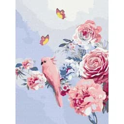 Картина по номерам Brushme Попугай в цветах 30x40 см