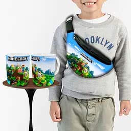 Набор: Сумка-бананка+ Кружка майнкрафт "Minecraft" детская с принтом (00251)