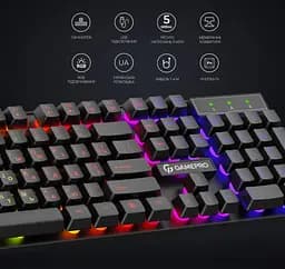 Клавиатура игровая GamePro GPGK-296 Headshot USB RGB Black - мініатюра 6