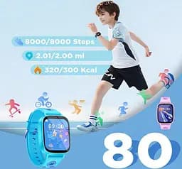 Дитячий смарт годинник Lemfo M-04 з 4G сім картою, GPS трекером, відеозвʼязком, 16GB пам’яті, камерою, іграми, кнопкою SOS та до 5 днів автономної роботи Синій - мініатюра 14