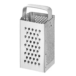 Терка прямоугольная для овощей и фруктов 4-сторонняя из нержавеющей стали (высота 19 см), Kitchette 84006