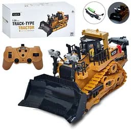 Бульдозер радиоуправляемый, на аккумуляторе, подвижный ковш, свет, звук, BC1030