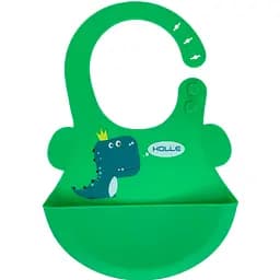 Слюнявчик силиконовый Mega Zayka Дино с карманом MGZ-0616 (Green)