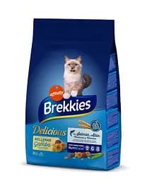 Сухий корм для кішок Brekkies Cat Delice Fish 3 кг з рибою, хрусткі крокети з тунцем та лососем