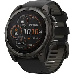 Спортивные часы Garmin Fenix 8 51mm Solar Sapphire Carbon Gray DLC Titanium w. Black/Pebble Gray S. Band (010-02907-10/11)
