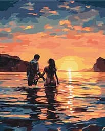 Картина за номерами на підрамнику Brushme Закохані на світанку