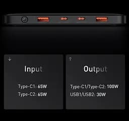 Зарядний пристрій Power bank Baseus Blade 100W 20000mAh для ноутбуків - мініатюра 6