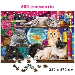 Дитячий пазл Котики на полиці 84849, 500 елементів - мініатюра 2