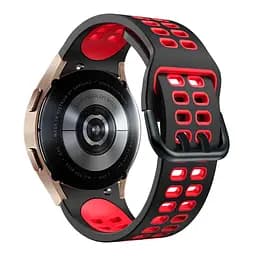 Ремінець для Samsung Galaxy Watch 4 40mm - чорно-червоний ширина кріплення 20мм силікон перфорація розмір L Watchbands Galaxy Sport (WB00S4GALAXYSPORT1440) - мініатюра 2