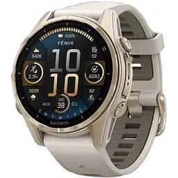 Garmin Fenix 8 43mm AMOLED Sapphire Soft Gold with Limestone Leather Band (010-02903-40)