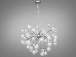 Ефектна, стильна підвісна люстра "Світлячок", 45 ламп, хром сатин