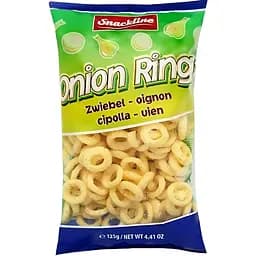 Снек кукурузный Snackline Onion Rings со вкусом лука и солью 125 г 