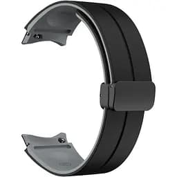 Ремінець для Samsung Galaxy Watch 7 - чорно-сірий ширина кріплення 20мм силікон Watchbands Magnetic (W48-1WB36750254)