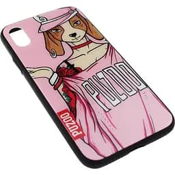 Чохол-накладка PUZOO Glass Printing with TPU Yuppie iPhone X Annie Pink - мініатюра 3