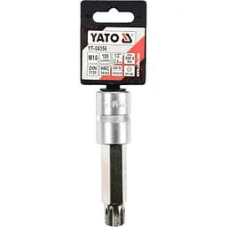 Головка торцева Yato квадрат 1/2" Spline подовжена M16 L= 100 мм (YT-04356) - мініатюра 3