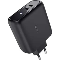 Зарядний пристрій Trust Maxo 65Вт, 2xUSB-C PD, чорний (25380_TRUST)