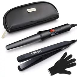 Набор для завивки волос и мини-утюжки для волос FARI Travel 2 в 1 керамические турмалиновые