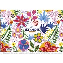 Альбом для малювання Школярик Розпис з різнокольорових квітів та листя 30 листів (PB-SC-030-515)