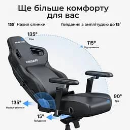 Крісло для геймерів Anda Seat Kaiser 4 V2 Size XL PVC Gray Fabric (AD12YDDC-XLL-20-G-CF-03) - мініатюра 7