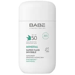 Сонцезахисний флюїд Babe Laboratorios Mineral Super Fluid Invisible з фізичними фільтрами SPF 50, 50 мл