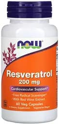 Натуральная добавка NOW Resveratrol 200 mg, 60 вегакапсул