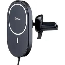 Холдер Hoco CA90 Powerful magnetic wireless charging car holder Черный