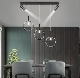 Оригинальная удлиненная модель светильника с подвесными кольцами Line.F AA 239/3+2