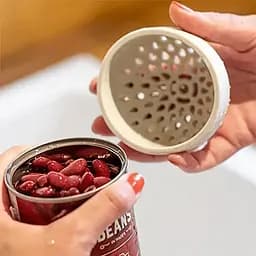 Друшляк силіконовий портативний фільтр для консервних банок, Kitchen Master Сірий 87271 - мініатюра 3