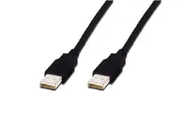 Кабель USB 2.0 AM - USB AM, 3 м, чорний, Digitus (AK-300100-030-S)