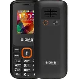 Мобильный телефон Sigma mobile X-style 171 Mini, черный-оранжевый, 2 Mini-SIM + Micro-SIM, дисплей 1.77" цветной (128x160)