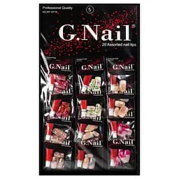 Ногти голографические накладные с рисунком и клеем упаковка 12 шт. G Nails KP-10715 №5