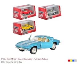 
Машинка металева інерційна 1963 Corvette Sting Ray 1:32 12.5 см відчиняються двері гумові колеса - мініатюра 2