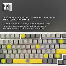 Клавіатура Epomaker AK820 Pro Flying Fish White механічна бездротова (AK820-PRO-W-FF) - мініатюра 14
