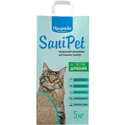 Наповнювач бентонітовий Природа Sani Pet дрібний 5 кг