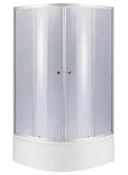 Набор Lidz Душевая кабина Latwa SC90x90.SAT.HIGH.GR полукруглая, стекло тонированное 4 мм + Душевой поддон Kapielka ST90x90x41, с панелью