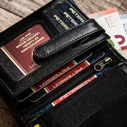 Гаманець чоловічий шкіряний Peterson 303UP чорний з тризубом у коробці - мініатюра 6