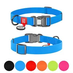 Нашийник для собак водостійкий Waudog Waterproof з QR-паспортом пластикова пряжка-фастекс Ш 20 мм Д 28-40 см блакитний - мініатюра 2