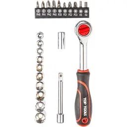 Набор торцевых гаечных ключей Top Tools 1/4" 23 предмета 38D505