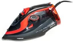 Утюг Holmer HIC-2538, Black/Red, 2500W, керамика, паровой удар 130 г/мин, постоянная подача пара 30 г/мин, вертикальная отпарка, очистка от накипи (HIC-2538)