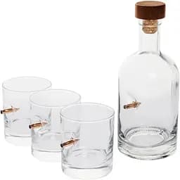 Набор посуды Gun&Fun из 3 стаканов для виски и графина объем 1000 мл