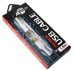 Кабель USB 2.0 AM - USB BM, 1.8 м, белый, Atcom "Premium" (13423)