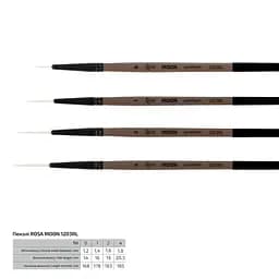 Пензель синтетика лайнер MOON 1203RL №0 коротка ручка Rosa - мініатюра 2