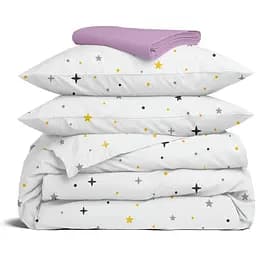 Комплект постільної білизни Cosas Midnight stars CS5 Сімейний сірий (MidnightStars_El180x30-46Camellia_160x2)