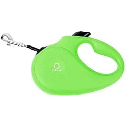 Поводок-рулетка для собак Collar светоотражающая лента размер L, 50 кг, 5 м, салатовый