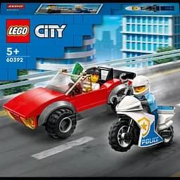 Конструктор LEGO City Переслідування автомобіля на поліцейському мотоциклі, 59 деталей (60392)