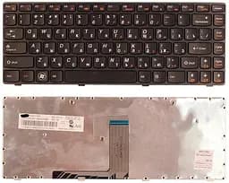 Клавіатура для ноутбука Lenovo IdeaPad (B470, V470) Чорна, (Чорна рамка) - мініатюра 3