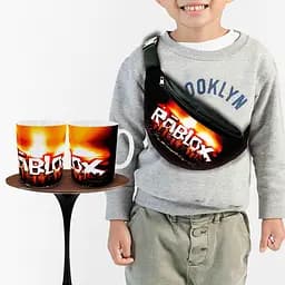 Подарочный набор :Сумка-бананка+ Кружка Роблокс "Roblox", детский,для мальчика (00233)