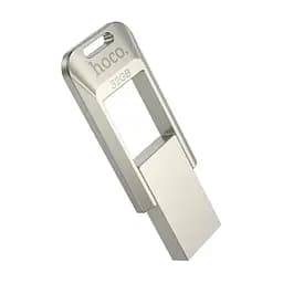USB флеш накопичувач Hoco UD16 32GB USB 3.0 металевий сріблястий - мініатюра 3