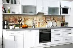 Кухонний фартух Венеція Колаж вінілова наклейка ПВХ Архітектура Бежевий 60х200 см Happy Pocket Z181338 - мініатюра 5
